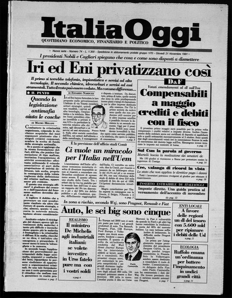 Italia oggi : quotidiano di economia finanza e politica